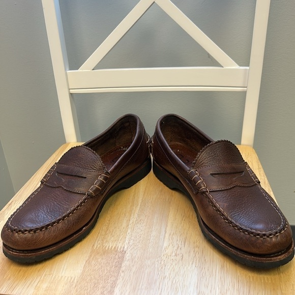 Allen Edmonds Flagstaff Brown Pebbled Leather Penny Loafer Vibram Size 1… - Picture 10 of 12